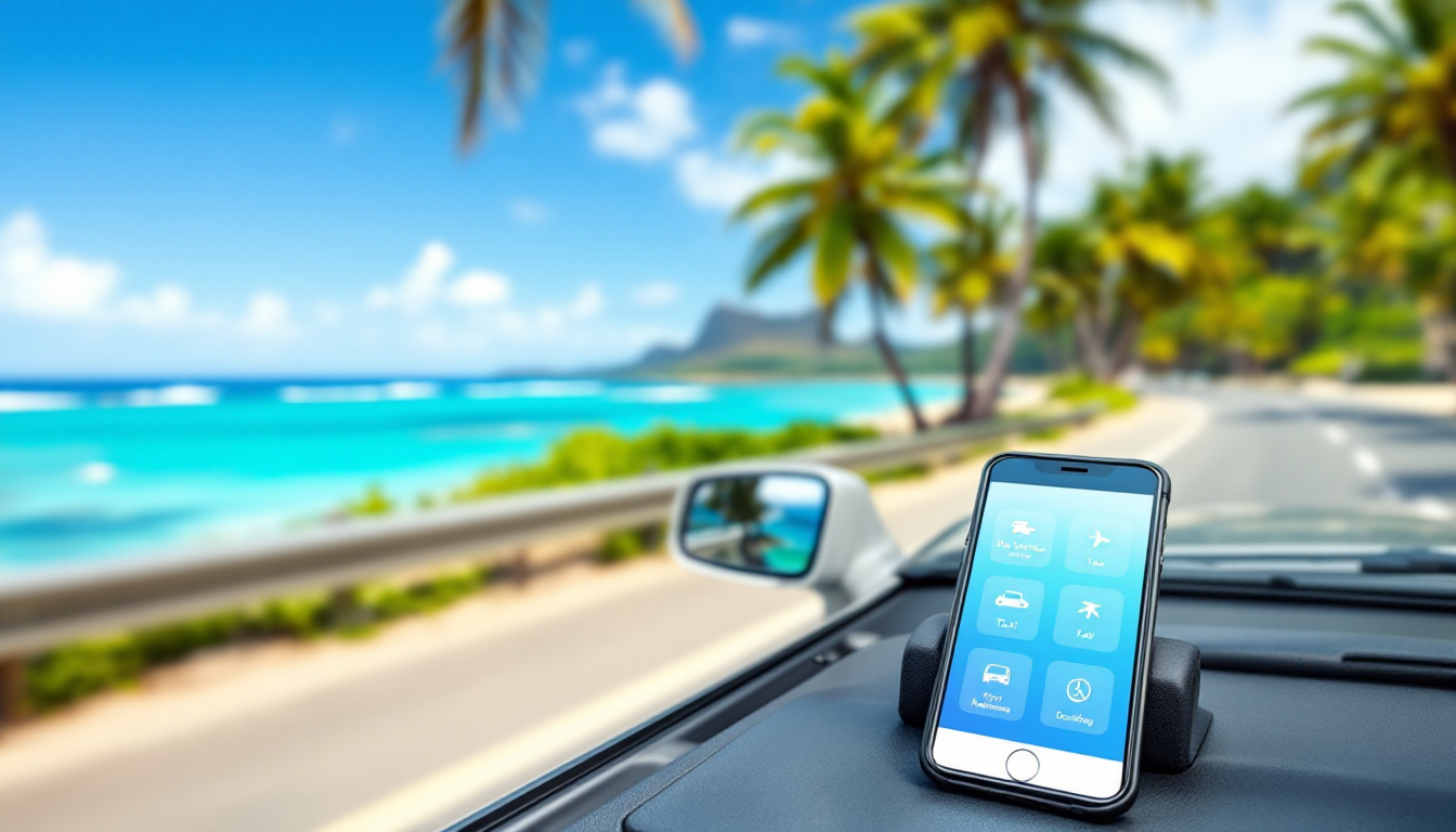 Hawaiian transportation options including rental cars, public buses, taxis, inter-island flights, and GPS navigation