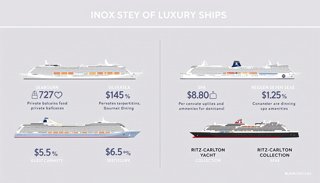 Comparison of four luxury Alaska cruise lines with key features and guest numbers