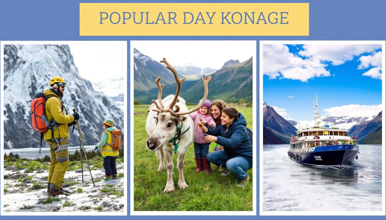 Family activities on day trips from Anchorage including glacier hiking, visiting reindeer farm, and glacier cruise from Whittier