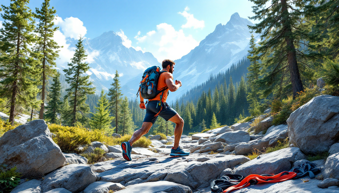 Traveler physically preparing for adventure travel through dedicated fitness activities