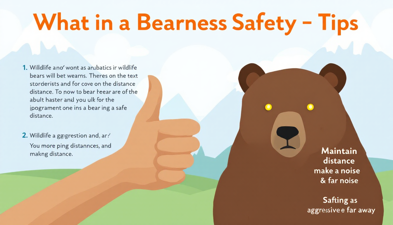 Wildlife safety infographic showing safe distance using rule of thumb for bears