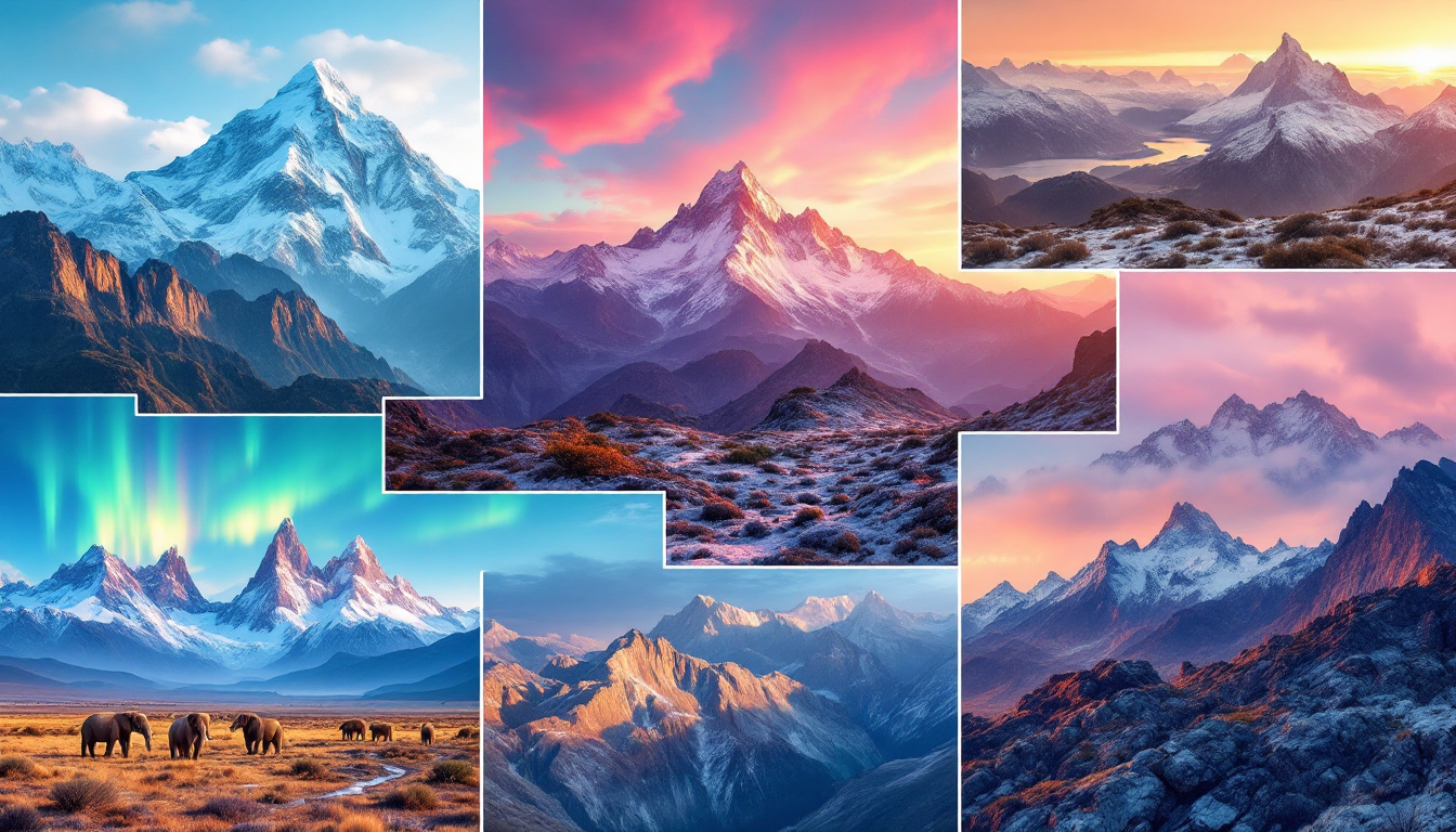 Collage representing varied global adventure travel destinations and experiences for 2025