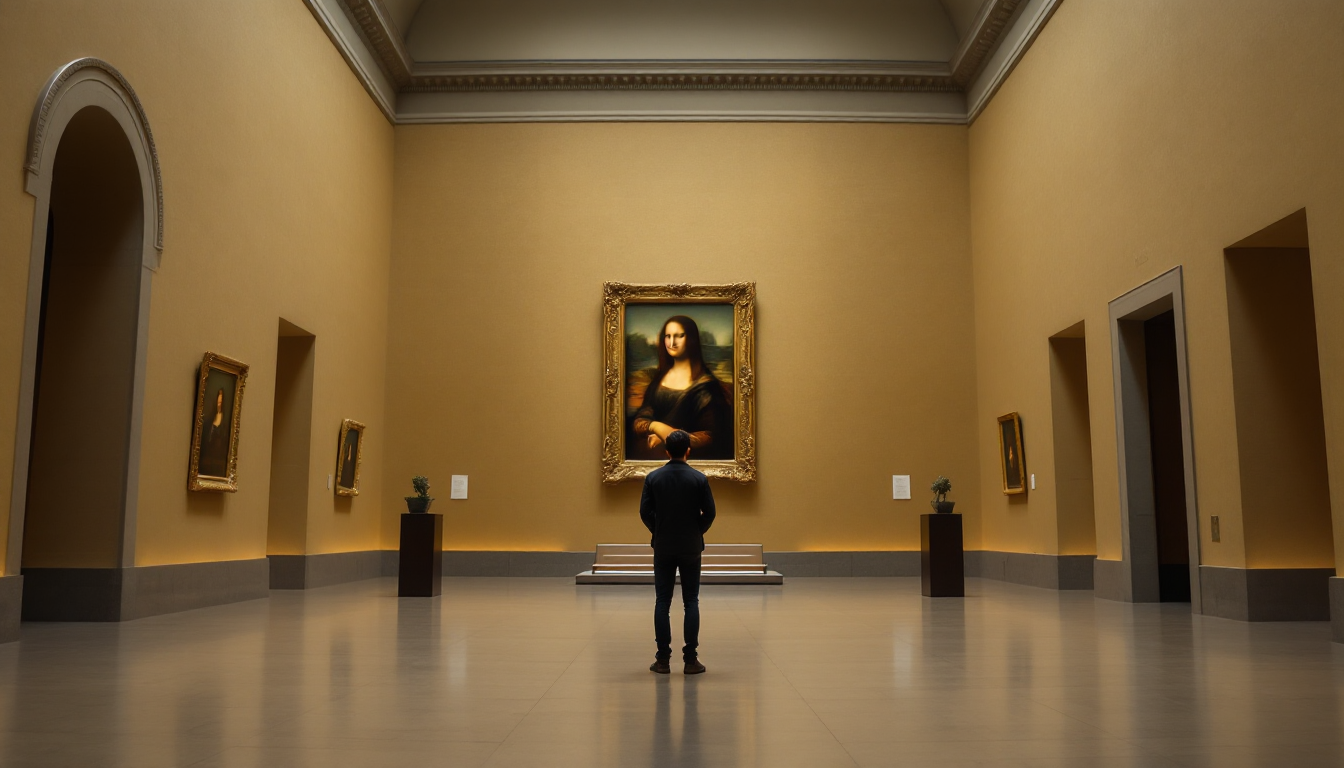 Crowd-free museum visit with unobstructed view of artwork