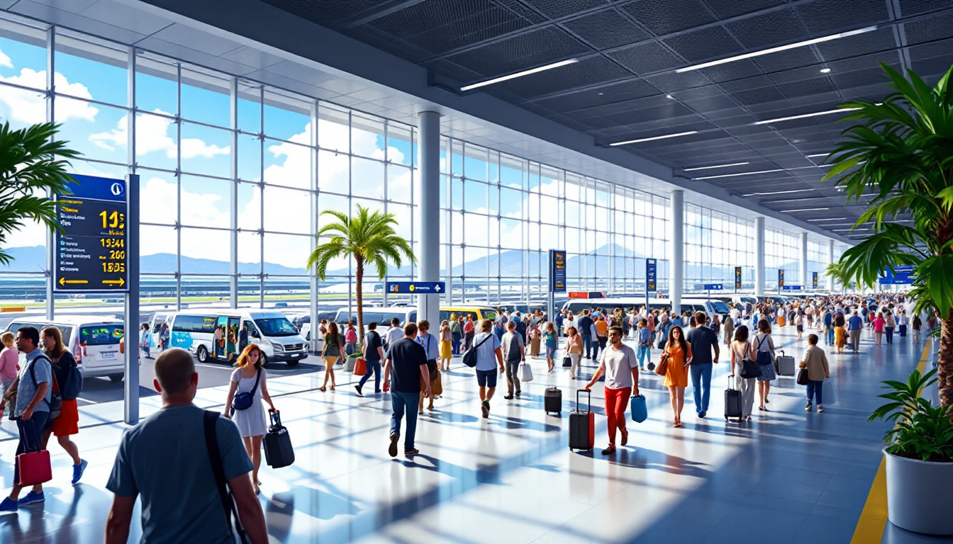 Daniel K. Inouye International Airport terminal busy with travelers and transportation options