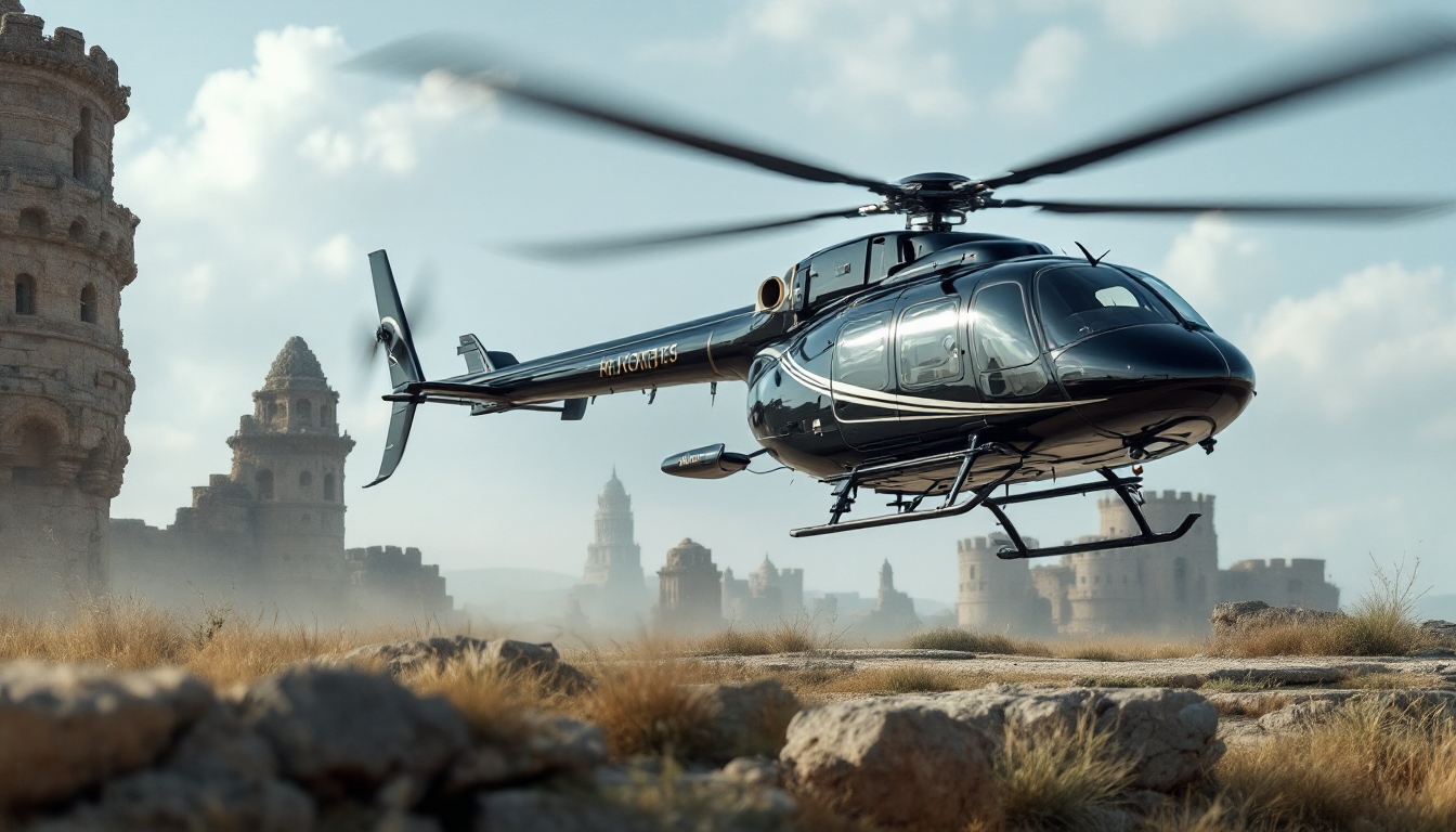 Private helicopter landing on glacier with champagne toast