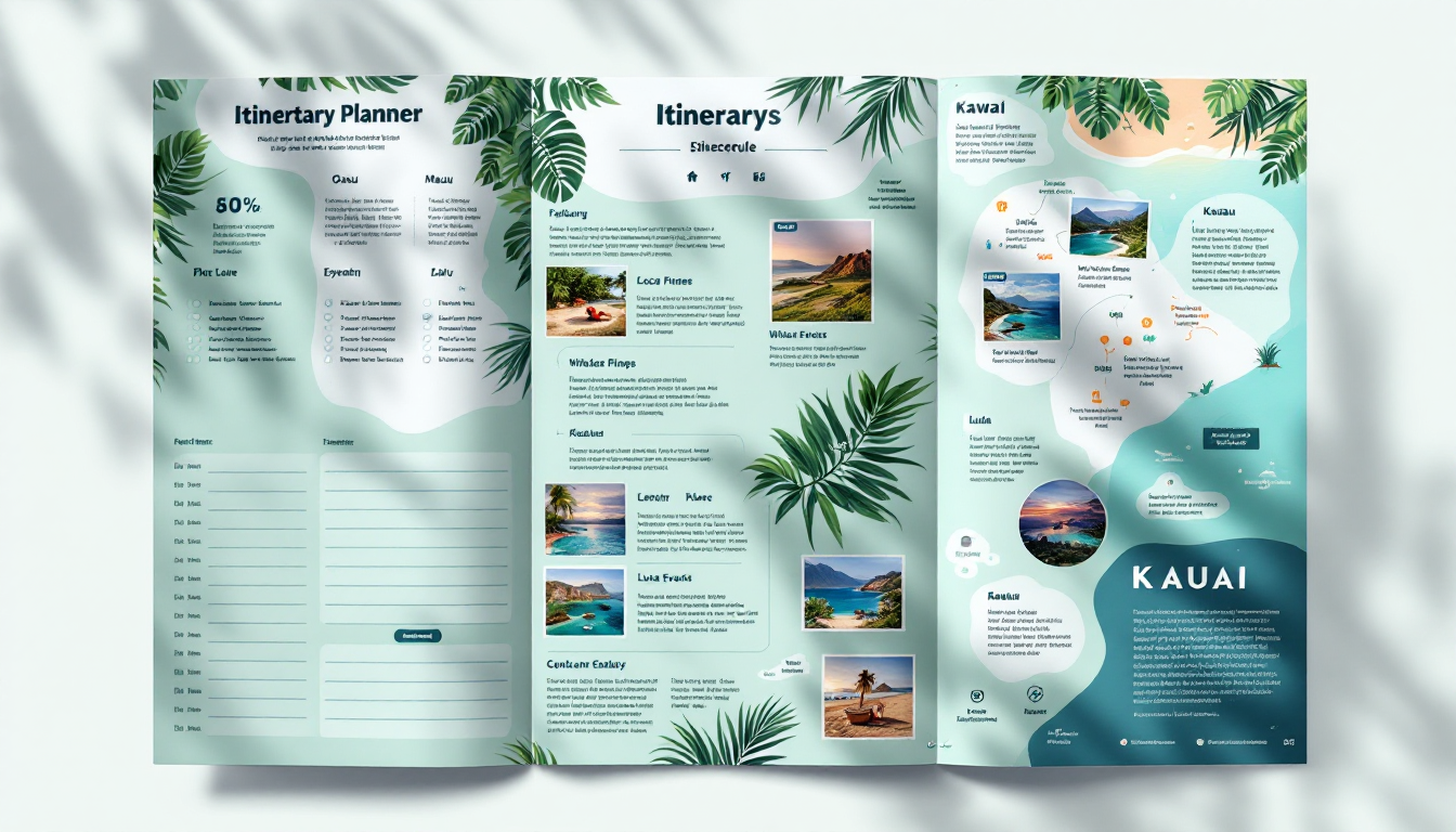 Sample itineraries for first-time visitors to major Hawaiian islands with daily activities