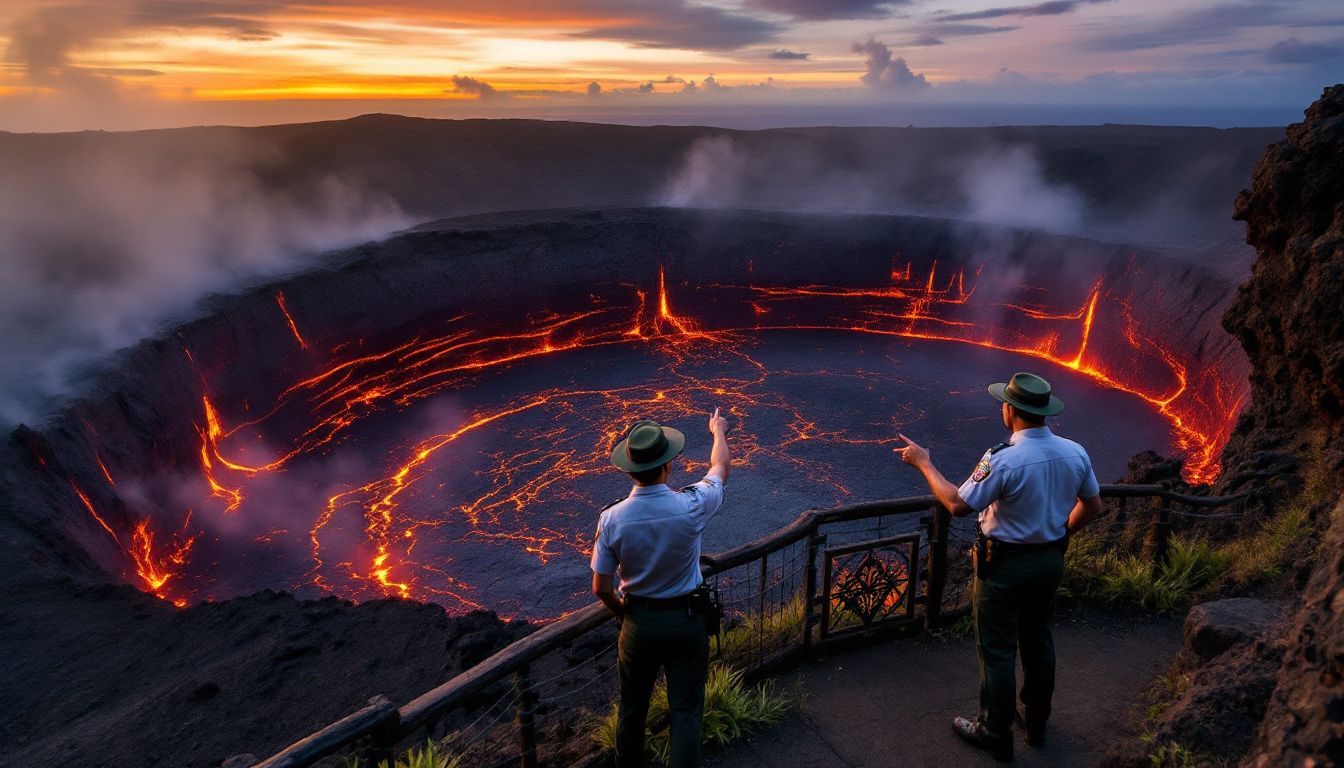 Hawaiʻi Volcanoes National Park glowing crater with cultural significance guide